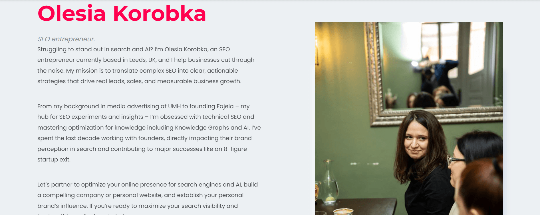 olesiakorobka.com — personal website built by Fajela