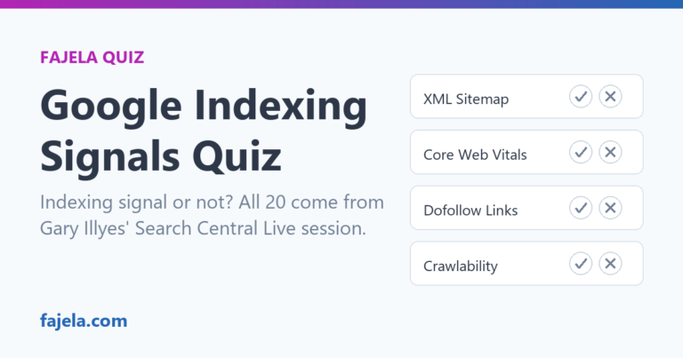 Google Indexing Signals Quiz from Search Central Live